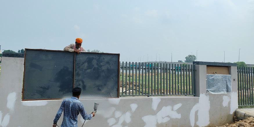 Texture Paint Work in Progress at Boundary Wall in Phase 2