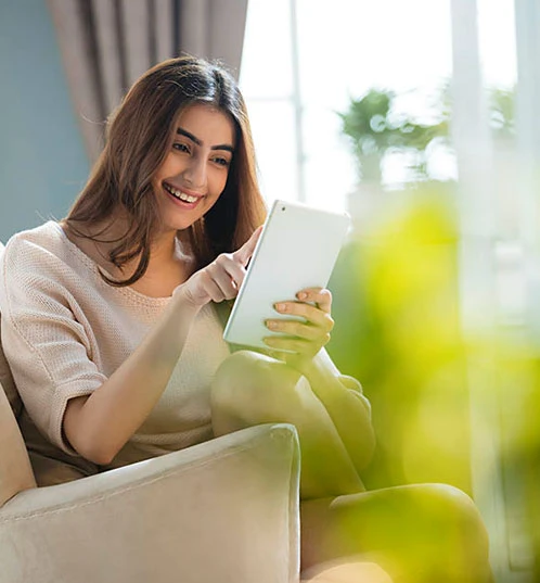 Woman sitting on a chair in AIPL DreamCity Ludhiana township project in Punjab