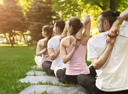 Yoga session at AIPL DreamCity township project in Ludhiana